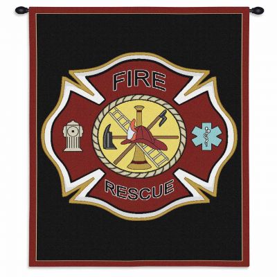 Firefighter Shield Wall Tapestry 36x24 inch - 666576116233 - 5292-WH