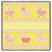 Pram Pink and Yellow Small Blanket 53x53 inch