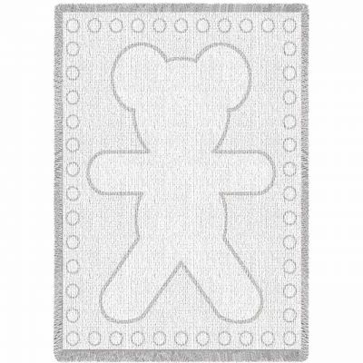 Big Teddy White Natural Small Blanket 48x35 inch - 666576105749 - 4471-A