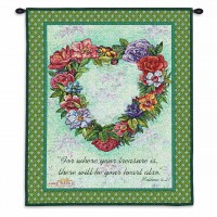 Treasured Heart Wall Tapestry 26x34 inch
