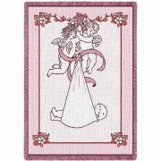 New Angel and Baby Pink Small Blanket 48x35 inch