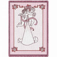 New Angel and Baby Pink Small Blanket 48x35 inch