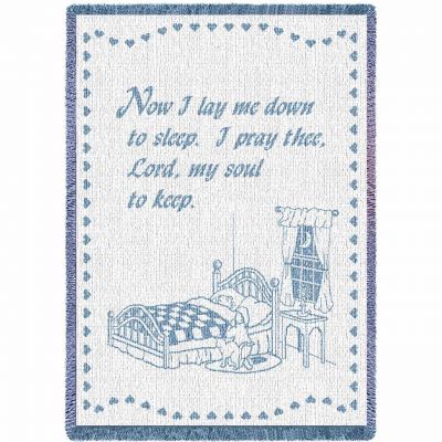Now I Lay Me Blue Blanket 53x48 inch - 666576002413 - 248-A