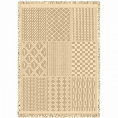 Irish Fisherman Natural and Taupe Blanket 48x69 inch - 666576001522 - 5976-A