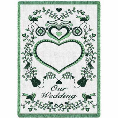 Our Wedding Green Blanket 48x69 inch - 666576007289 - 5960-A