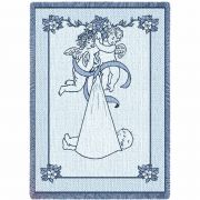 New Angel and Baby Blue Small Blanket 48x35 inch
