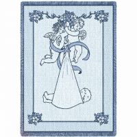 New Angel and Baby Blue Small Blanket 48x35 inch