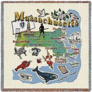 Massachusetts State Small Blanket 54x54 inch
