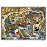 Grizzly Bear Blanket by Artist Sue Coccia 70x53 inch