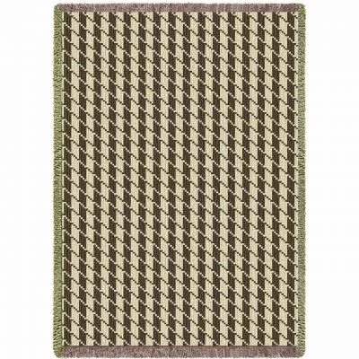 Houndstooth Brown Blanket 48x69 inch - 666576089247 - 3849-A