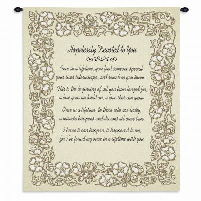 Wedding Embroidery Gold Wall Tapestry 26x32 inch - 666576087847 - 3839-WH