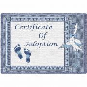 Certificate of Adoption Blue Small Blanket 48x35 inch
