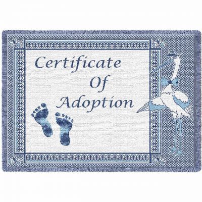Certificate of Adoption Blue Small Blanket 48x35 inch - 666576698432 - 6270-A