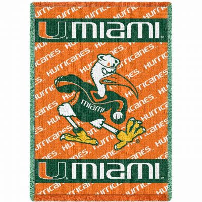 University of Miami Mascot Small Stadium Blanket 48x35 inch -  - 2492-A