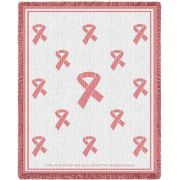 Pink Ribbon Blanket 48x69 inch