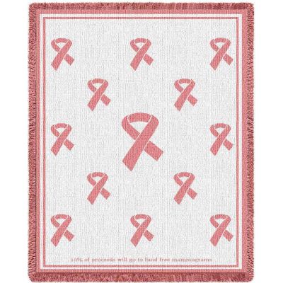 Pink Ribbon Blanket 48x69 inch - 666576704096 - 6593-A