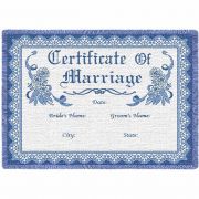 Certificate Of Marriage Blue Blanket 48x35 inch