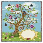 Baby Tree of Life Small Blanket 53x53 inch