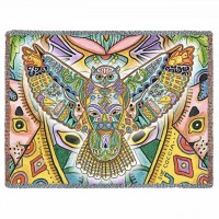 Great Horned Owl Blanket by Artist Sue Coccia 70x54 inch