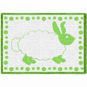 Baby Bunny Green Small Blanket 48x35 inch