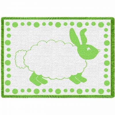 Baby Bunny Green Small Blanket 48x35 inch - 666576098959 - 4421-A