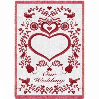 Our Wedding Cranberry Blanket 48x69 inch
