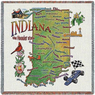 Indiana State Small Blanket 54x54 inch - 666576090120 - 3906-LS
