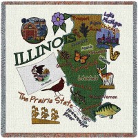 Illinois State Small Blanket 54x54 inch