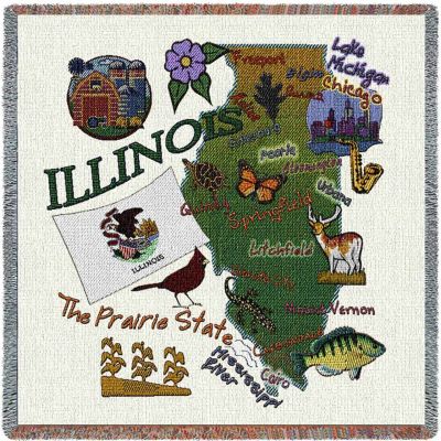 Illinois State Small Blanket 54x54 inch - 666576090151 - 3908-LS