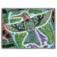 Hummingbird Blanket by Artist Sue Coccia 70x54 inch