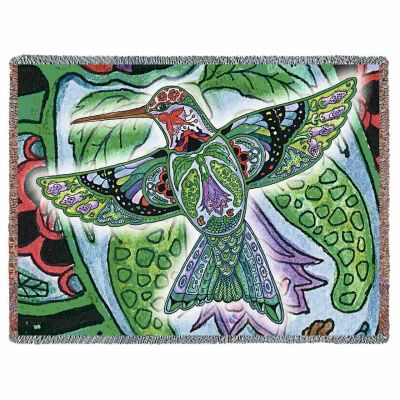 Hummingbird Blanket by Artist Sue Coccia 70x54 inch - 666576810194 - 8017-T