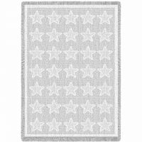 Stars White Natural Blanket 48x69 inch