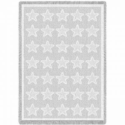 Stars White Natural Blanket 48x69 inch - 666576046479 - 4773-A