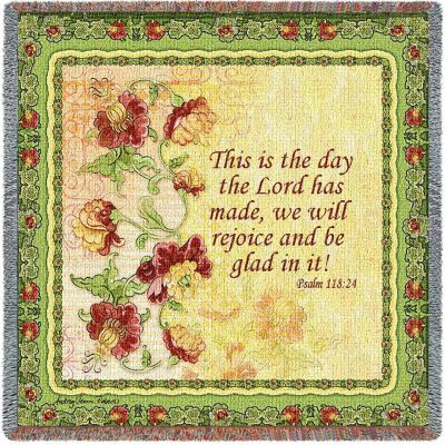 Rejoice Psalm 118:24 Small Blanket 54x54 inch - 666576077251 - 3373-LS