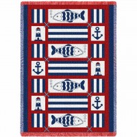 Nautical Fish Blanket 48x69 inch
