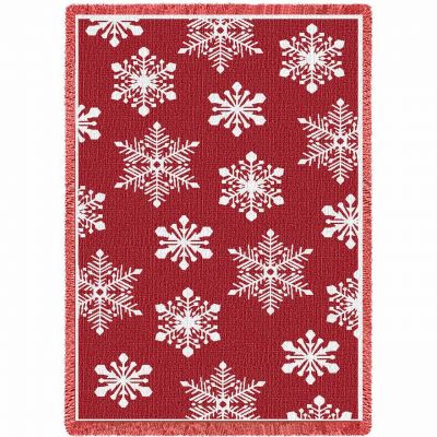 Snowflakes Red Mini Blanket 48x8 inch - 666576104582 - 4745-A