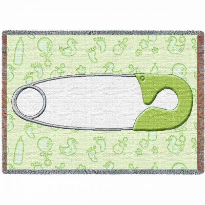 Diaper Pin Green Mini Blanket 43x53 inch - 666576703181 - 6526-T