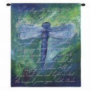 Dragonfly Poem Wall Tapestry 34x26 inch