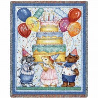 Happy Birthday Tapestry Mini Blanket 35x53 inch
