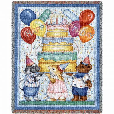 Happy Birthday Tapestry Mini Blanket 35x53 inch - 666576114987 - 2221-T