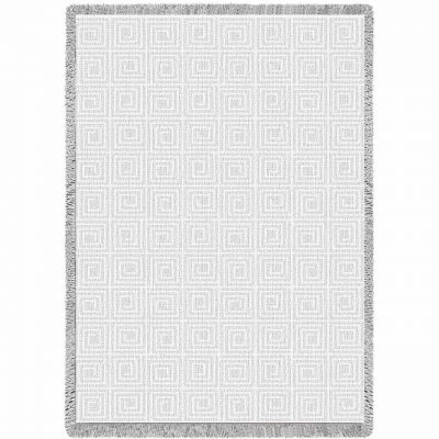 Maze White Natural Mini Blanket 48x35 inch - 666576005742 - 4536-A