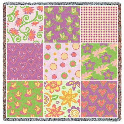 Nine Patch Flower Small Blanket 53x53 inch - 666576703525 - 6505-LS