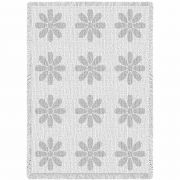 Flowers White Natural Small Blanket 48x35 inch