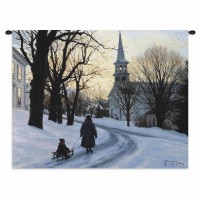 Winters Eve Wall Tapestry 34x26 inch