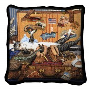 Mabel The Stowaway Textured Hand Finished Elegant Woven Throw Pillow Cover 100% Cotton  Size 17x17
