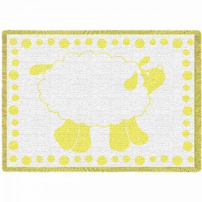 Baby Lamb Yellow Small Blanket 48x35 inch - 666576098966 - 4396-A