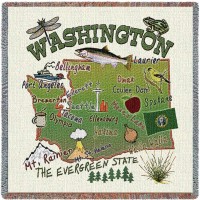 Washington State Small Blanket 54x54 inch