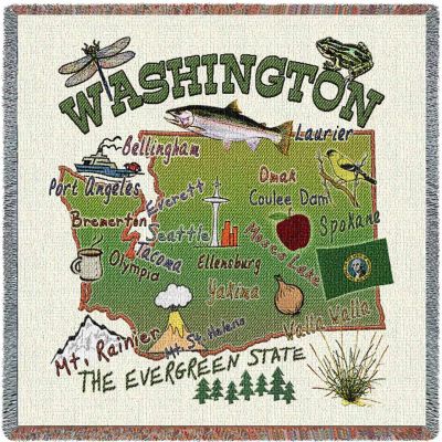 Washington State Small Blanket 54x54 inch - 666576090540 - 3929-LS