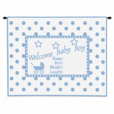 Welcome Baby Boy Wall Tapestry 32x26 inch - 666576088349 - 3265-WH