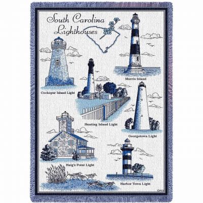 Lighthouses of South Carolina Blanket 48x69 inch - 666576000228 - 241-A